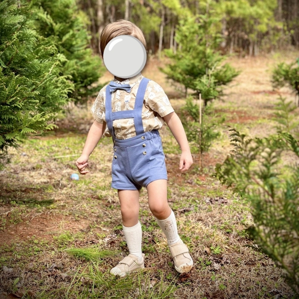 Kate Quinn Blue Suspender Shorts, 2T - Picture 5 of 5